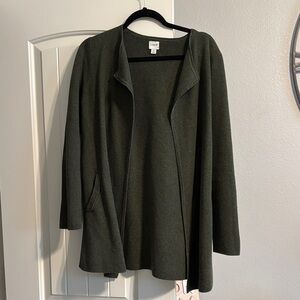 J. Crew Olive Open-Front Knit Cardigan